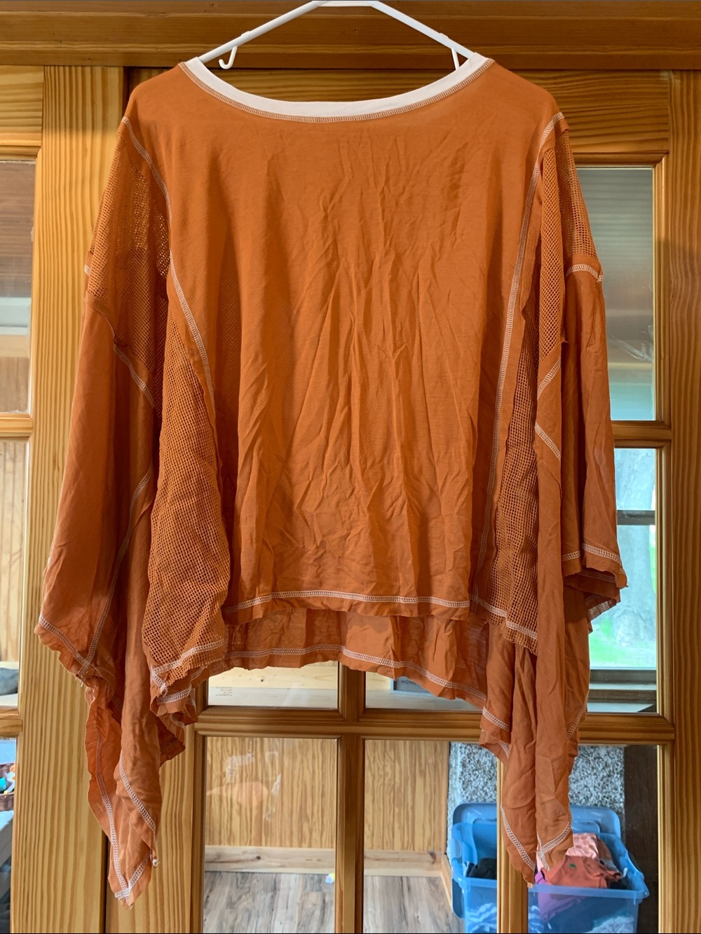 NWT Women's Mystree Oversized Boho Terracotta Sharkbite Slouchy T-shirt One Size